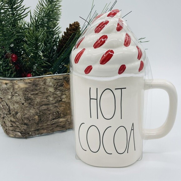 Rae Dunn HOT COCOA Whipped Cream Coffee Mug Topper Christmas Holiday New 2021 - Picture 2 of 9
